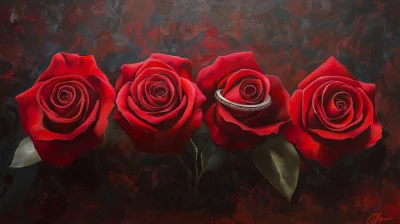 Red Roses with Rings