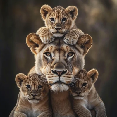 Lioness with Cubs