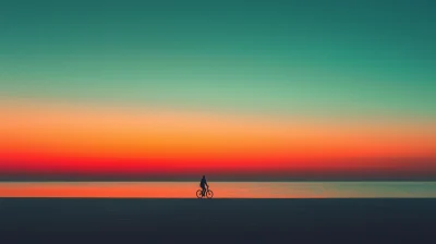 Cyclist at Sunrise