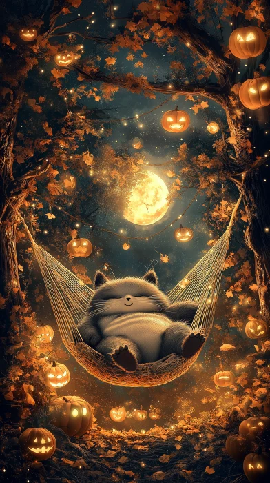 Whimsical Autumn Totoro