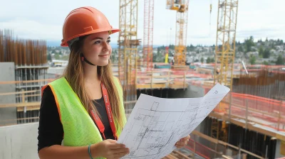 Female Engineer at Construction Site