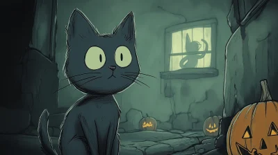 Haunted Halloween Cat