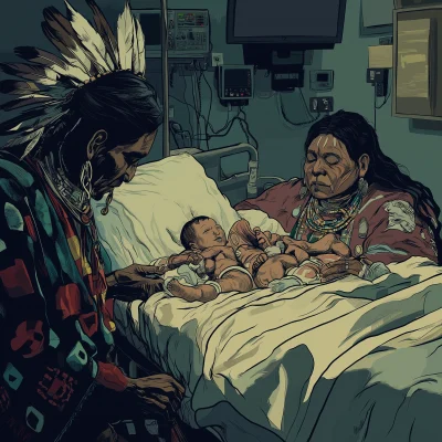 Indigenous Family in Hospital