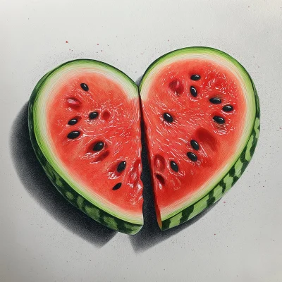 Watermelon Heart Illustration