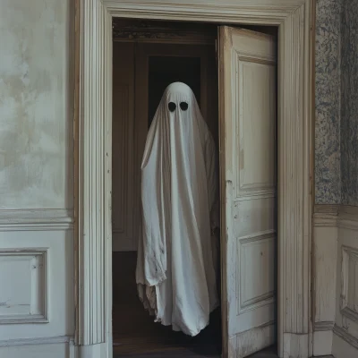 Ghost Peeking from Door