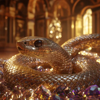 Golden Snake and Gems