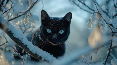 Stealthy Cat in Snow