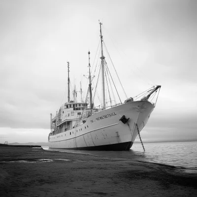 A Majestic Ship at Sea