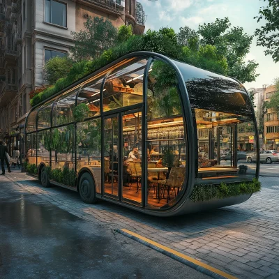 Transparent Bus Cafe