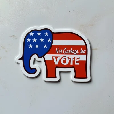 Patriotic Elephant Sticker