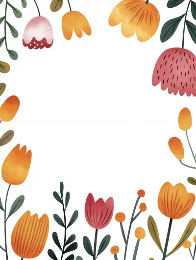 Cute Floral Frame Background