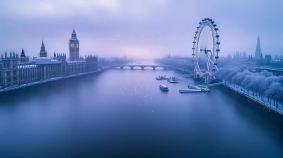 Serene Winter Morning Over the Thames