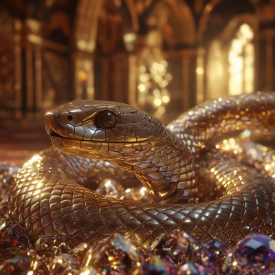 Golden Snake and Gems