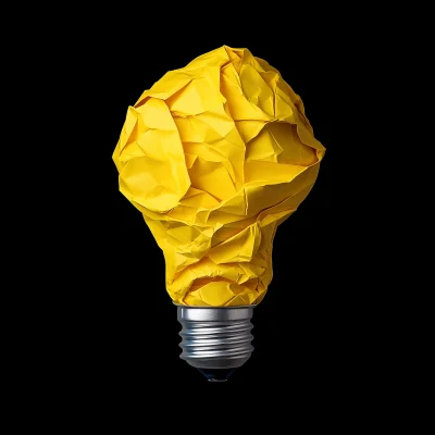 Crumpled Paper Light Bulb