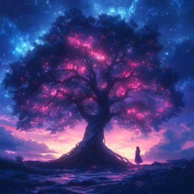 Magical Tree and Girl