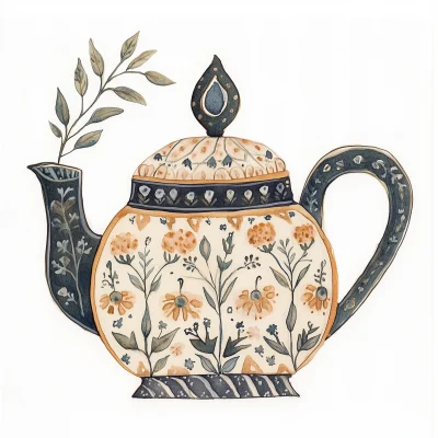 Muted Teapot Illustration