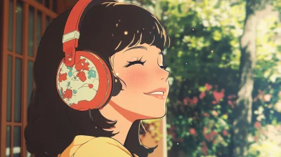 Beautiful Oriental Girl in Retro Style