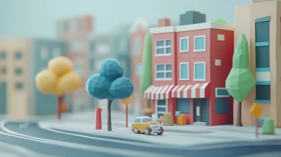 Minimalistic City Street Corner