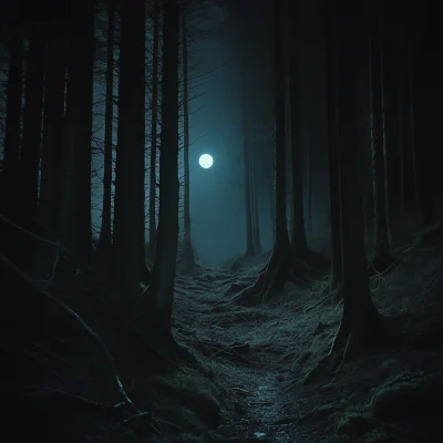 Mystical Moonlit Forest