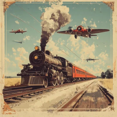 The Great Train Race Vintage Poster