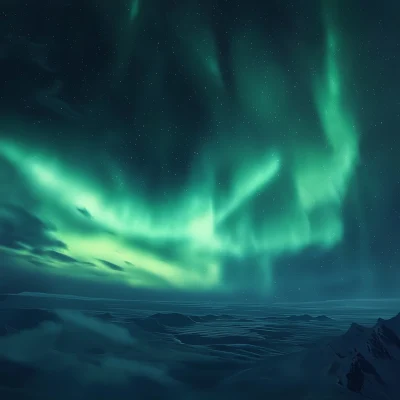 Aurora Borealis in the Night Sky