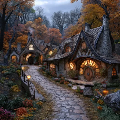 Fantasy Autumn Town