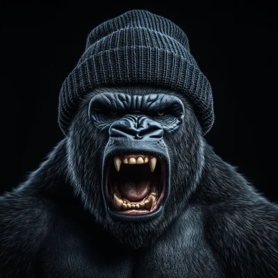 Aggressive Gorilla Portrait