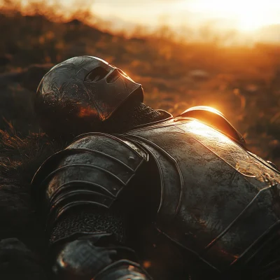 Medieval Knight at Sunrise