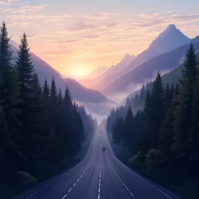 Mountain Sunset Highway