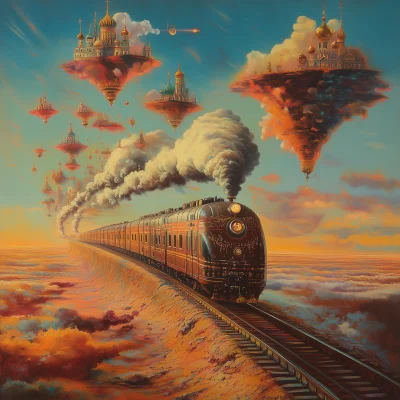 Surreal Train Landscape