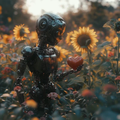 Robot in a Flower Field