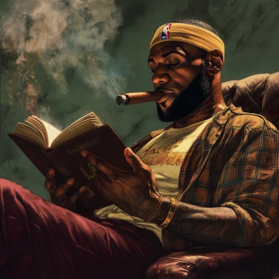 LeBron Reading and Smoking