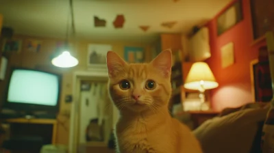 Cozy Kitten in Living Room