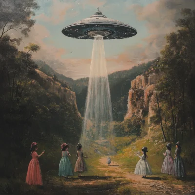 Alien Abduction Banksy Art Print