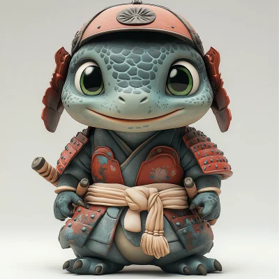 Cute Samurai Dinosaur