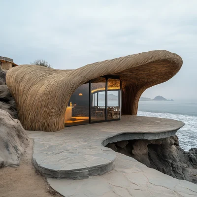 Cozy Coffee Shop on Rocky Coast