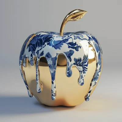 Golden Apple with Blue Drip