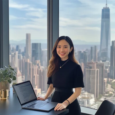 Confident Woman at Desk