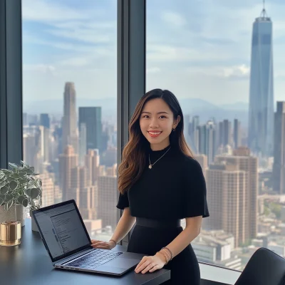 Confident Woman at Desk