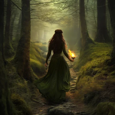 Goddess Brigid in Enchanted Forest