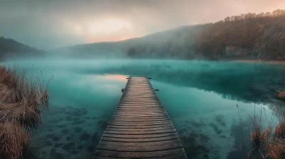 Emerald Green Lake at Plitvice