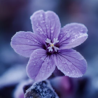 Purple Flower with Snowflakes