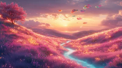 Surreal Pastel Hills