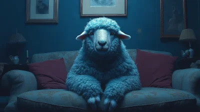 Sad Sheep in a Room