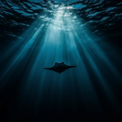 Manta Ray Underwater View