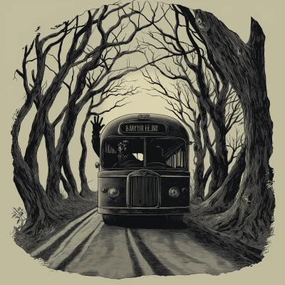 Vintage Halloween Bus Ride