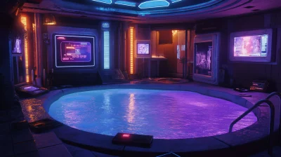 Retro Cyberpunk Swimming Pool