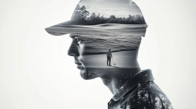 Double Exposure Golfer