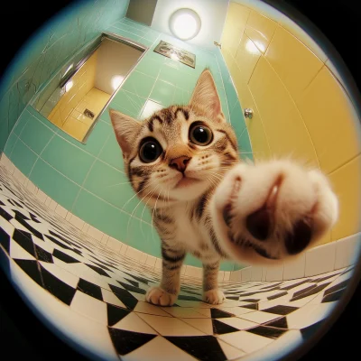 Adorable Cat in Bathroom