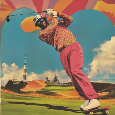 90s Vintage Golf Collage